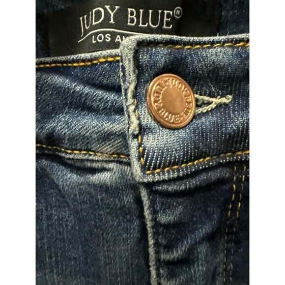 Judy Blue Women's Size 15 / 32 Mid Rise Blue Skinny Fit Denim Jeans 5 Pocket - Picture 5 of 9